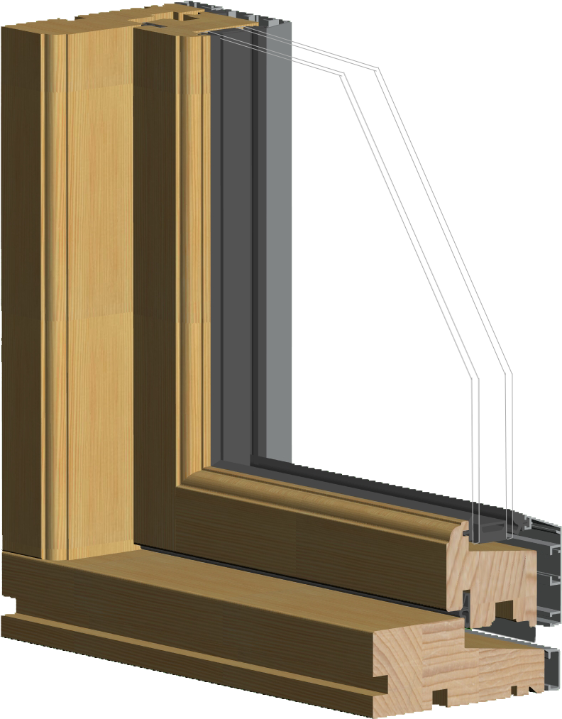 Combi Timber Alu Clad Timber Window - Plywood (1600x1200), Png Download