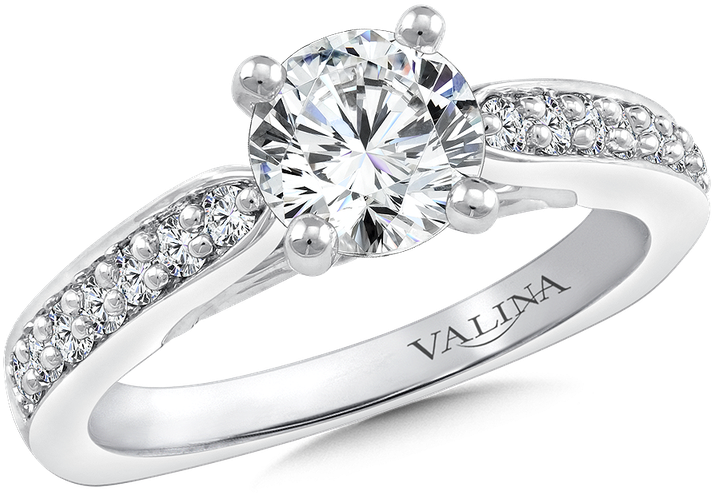 Valina Diamond Engagement Ring Mounting In 14k White - Engagement Ring (800x800), Png Download