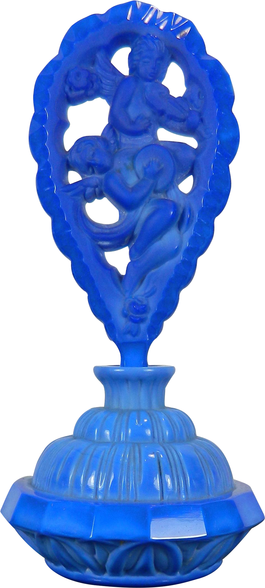 Vintage Blue Lapis Lazuli Pesnicak Glass Perfume Bottle - Balloon (2048x2048), Png Download