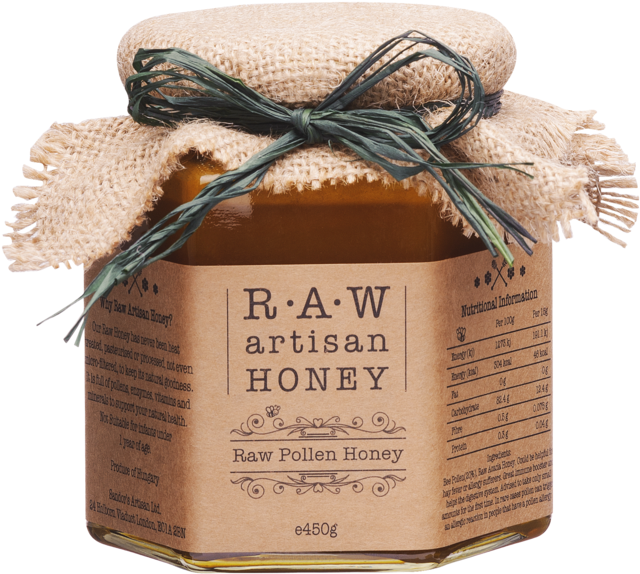 Raw Honey With Bee Pollen, 100% Natural, Pure Honey, - Gift Wrapping (1024x1024), Png Download
