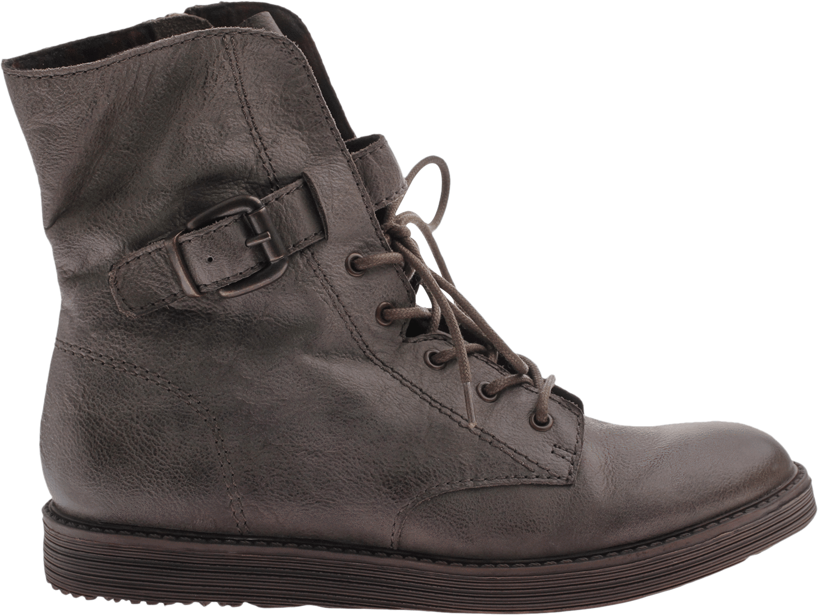 Women's Leather Combat Boot Brentsville In Cement Side - Work Boots (1782x1782), Png Download