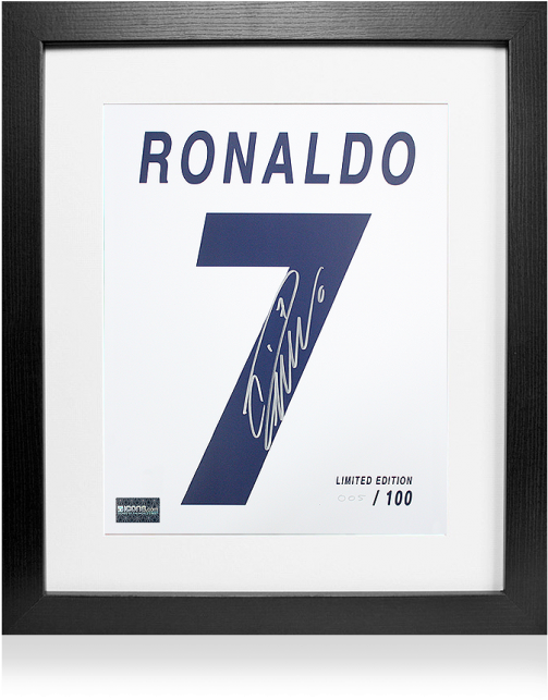 Cristiano Ronaldo Signed Real Madrid Shirt Print In - Printing (650x665), Png Download