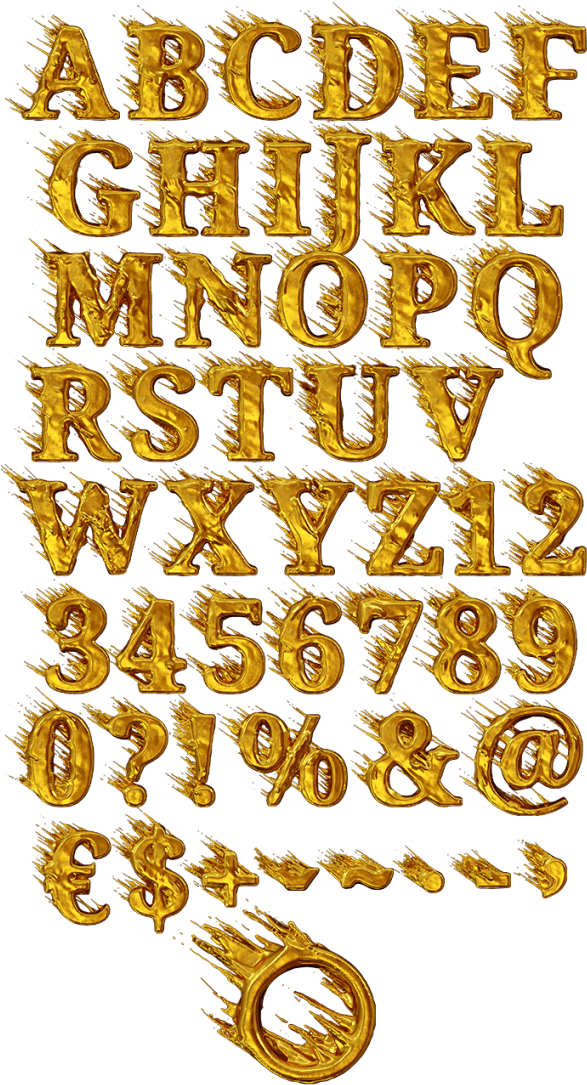 Golden Wind Font (595x1093), Png Download