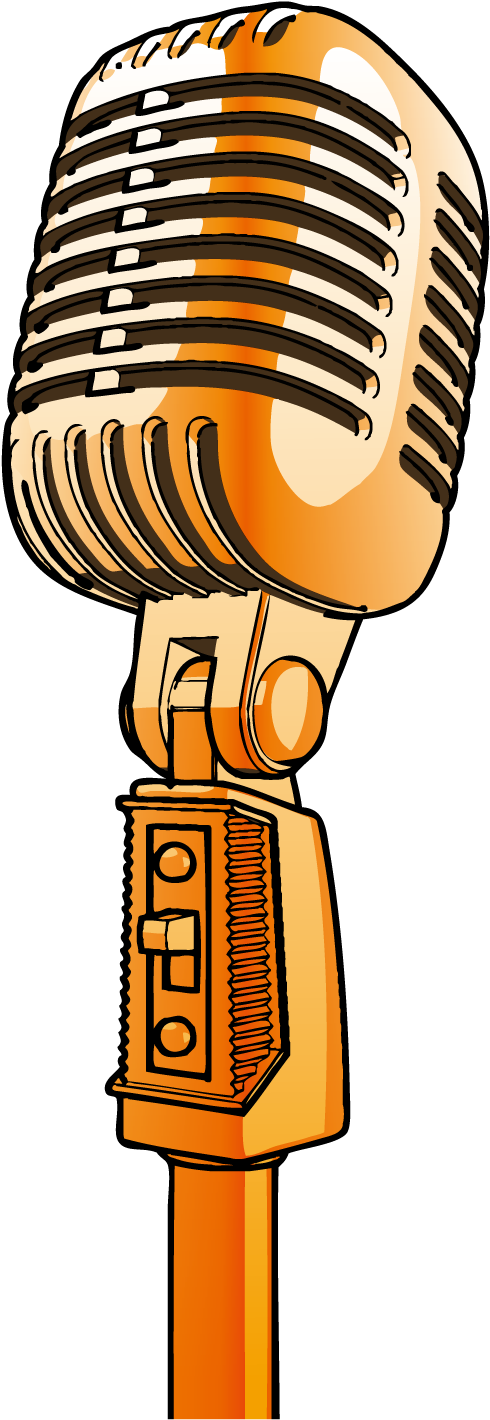Pontardawe Arts Centre Music Cartoon Transprent Png - Gold Microphone Cartoon (1500x1501), Png Download
