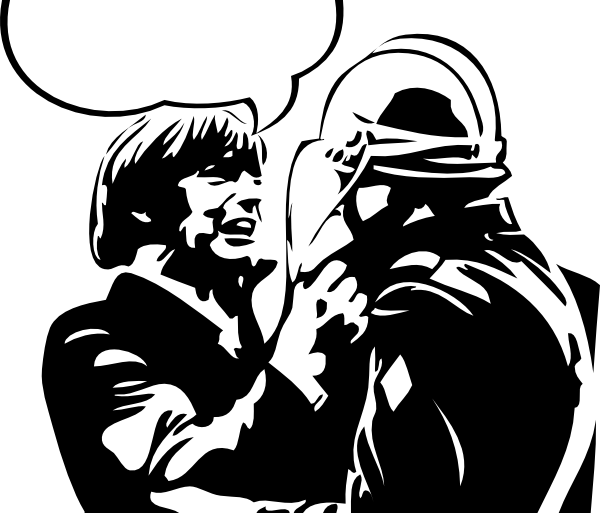 Activist Questioning Cop Clip Art - Activist Clip Art (600x513), Png Download