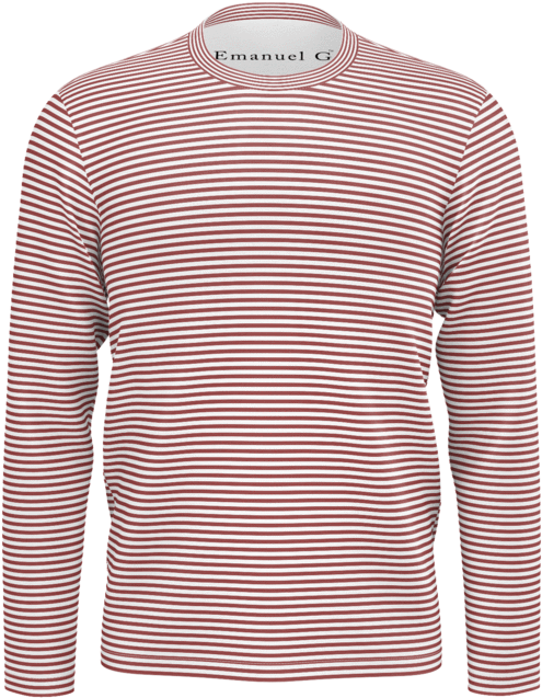 Red Horizontal Stripes Long-sleeve - Long-sleeved T-shirt (690x690), Png Download