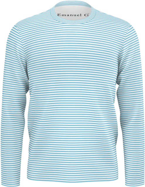 Light Blue Horizontal Stripes Long-sleeve - T-shirt (690x690), Png Download