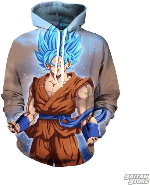 Goku Super Saiyan Blue Hoodie - Dragon Ball Z Jacket (600x653), Png Download