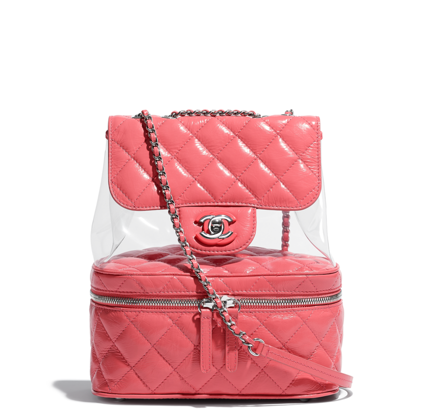 And Watching My Favorite Youtubers Trip To Paris - Chanel Transparent Vanity Flap Backpack (846x1080), Png Download