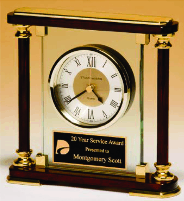 Classic Glass Rosewood Clock D257 - Quartz Clock (600x800), Png Download
