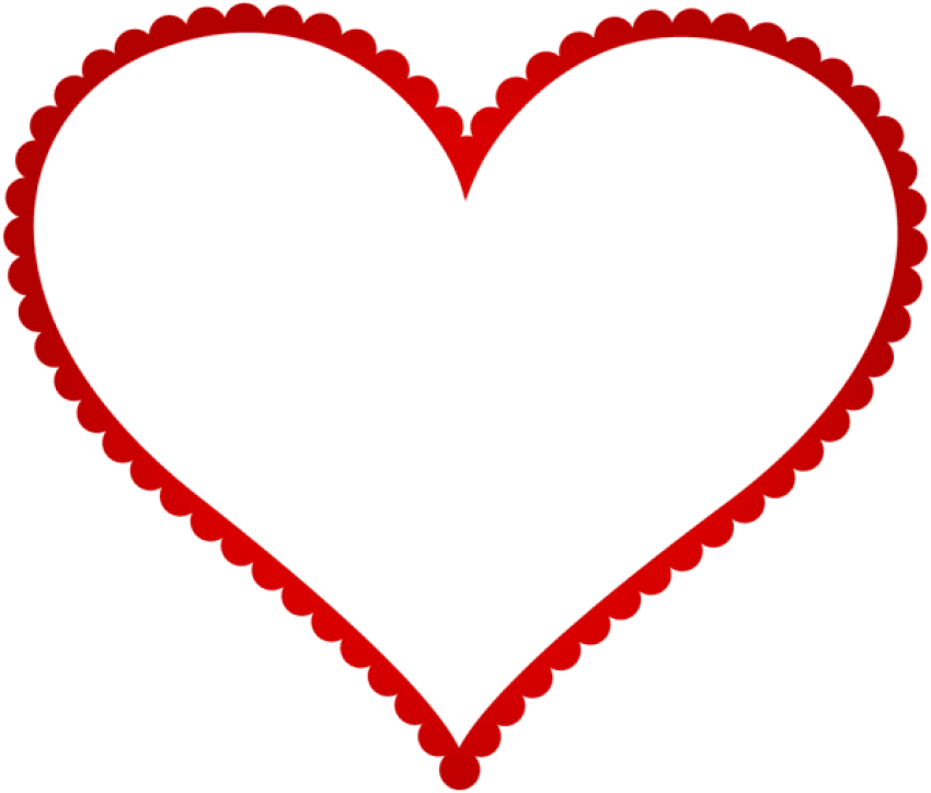Free Png Download Red Heart Border Frame Clipart Png - Heart Border Clipart Png (850x724), Png Download
