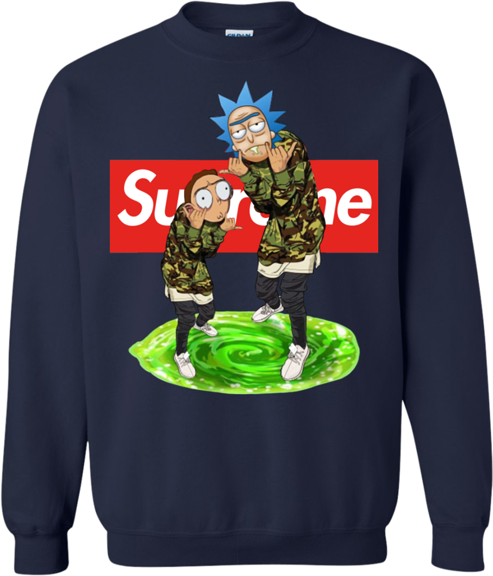 Rick And Morty Supreme Shirt, Hoodie, Tank - Supreme Rick And Morty Hoodie (1155x1155), Png Download