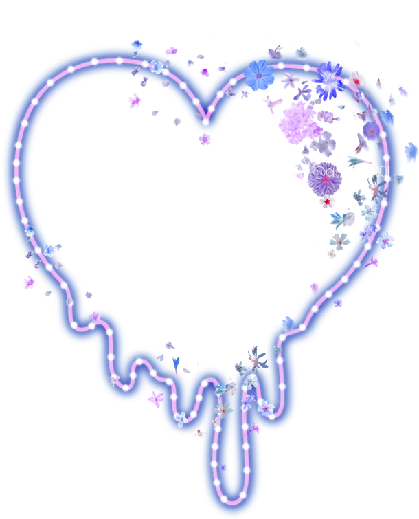Neon Heart Floatingflowers Ftestickers - Heart (1024x1024), Png Download