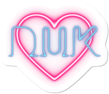 Dukaja Neon Heart Sticker - Heart (650x650), Png Download