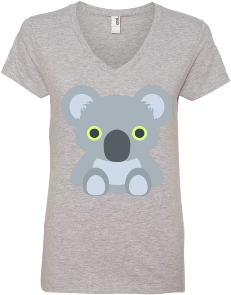 Koala Emoji Ladies' V Neck T Shirt - Shirt (960x960), Png Download