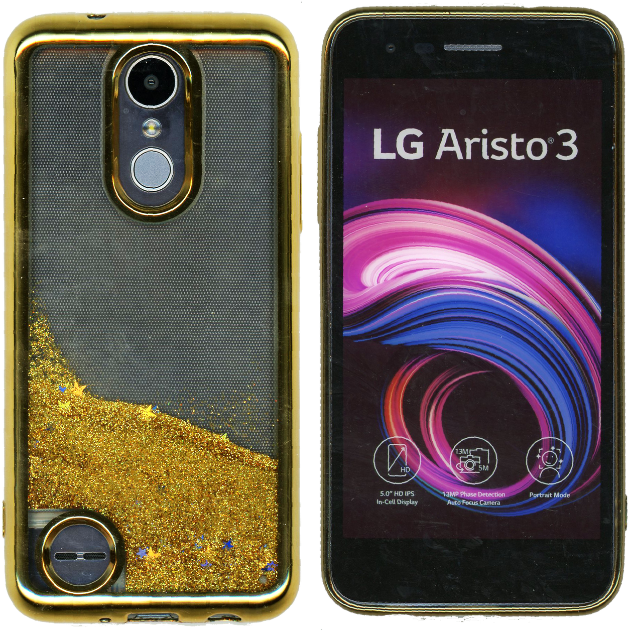 Lg Aristo 2 Mm Electroplated Water Glitter Case With - Smartphone (1264x1280), Png Download