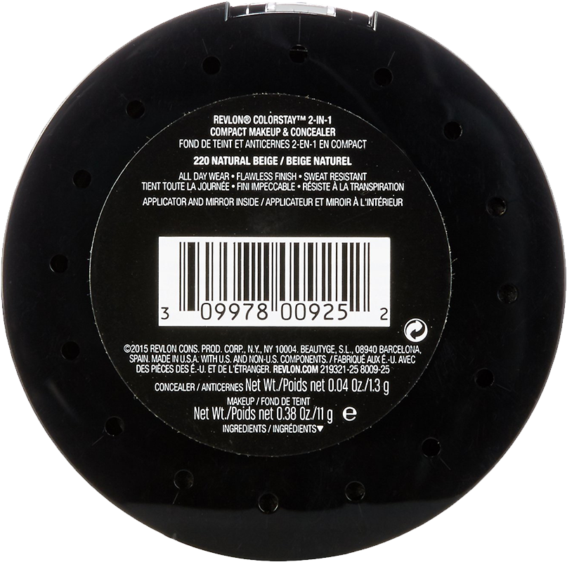 Revlon Colorstay 2 In 1 Compact Makeup & Concealer, - Cosmetics (931x1000), Png Download