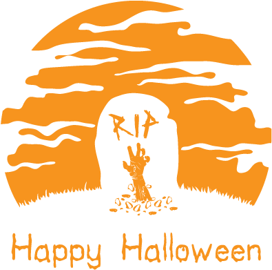 Happy Halloween Rip Tombstone Graveyard Scary Horror - Illustration (618x623), Png Download