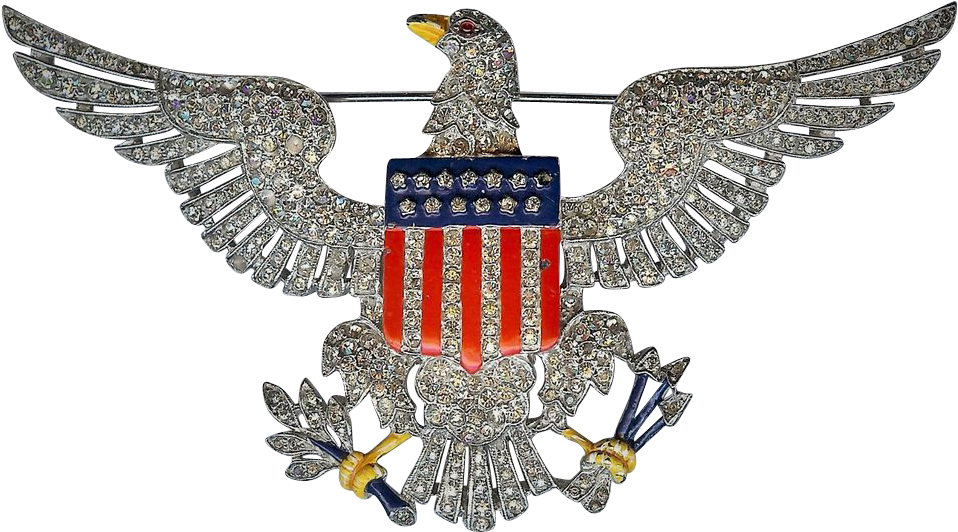 Magnificent Soaring Eagle Brooch Designer Alfred Philippe - Red-tailed Hawk (957x957), Png Download