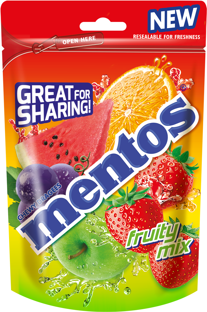 Mentos Doy Bag Fruity Mix 1x10 (768x1136), Png Download