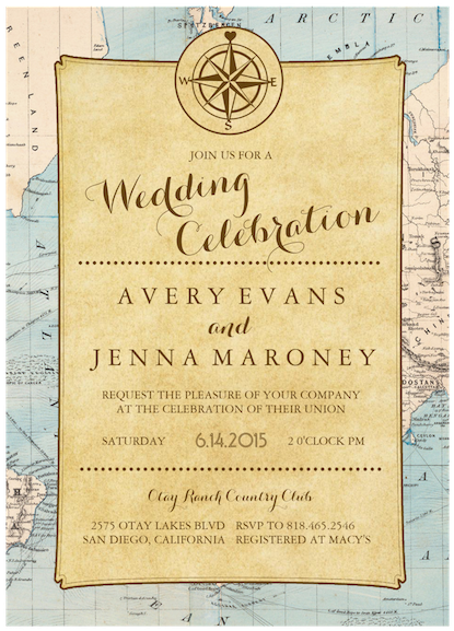 Vintage World Travel Map Wedding Invitation From $3 - Convite De Aniversario Tema Viagem (630x630), Png Download