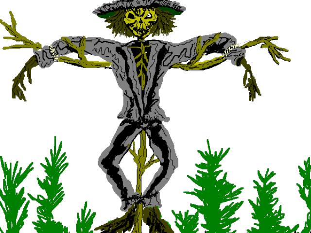 Scarecrow Clipart Creepy - Creepy Scarecrow Clipart (640x480), Png Download