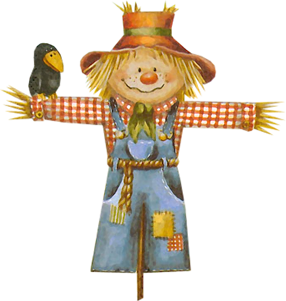 Scarecrow Cartoon Illustration Free Png Hq Clipart - Épouvantail (572x602), Png Download