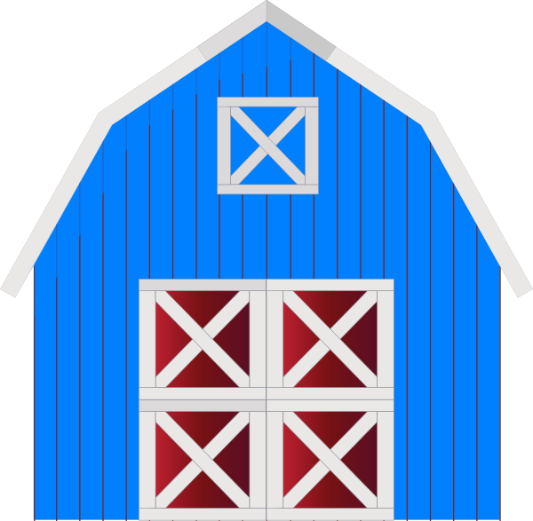 Blue Barn Clip Art - Paper Cut Out Of Barn (600x587), Png Download