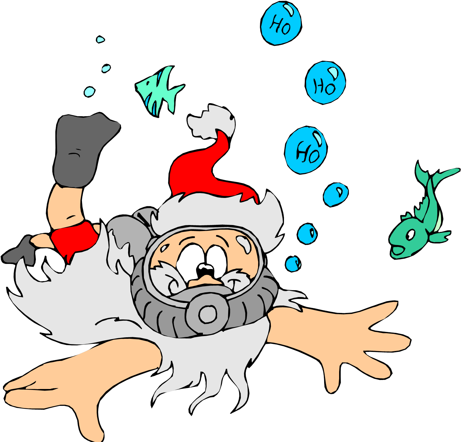 Santa Scuba (1533x1472), Png Download