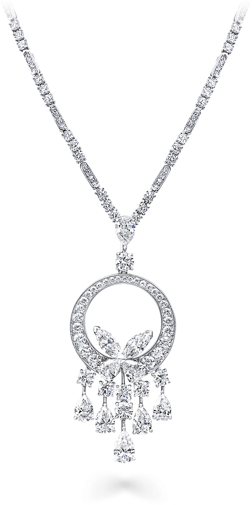 A Graff Classic Butterfly Chandelier Necklace Featuring - Locket (2000x2000), Png Download