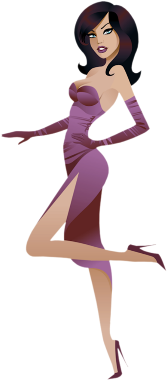 Glamour Clip Art Sexy Transprent Png - Hot Girl Cartoon Png (420x800), Png Download