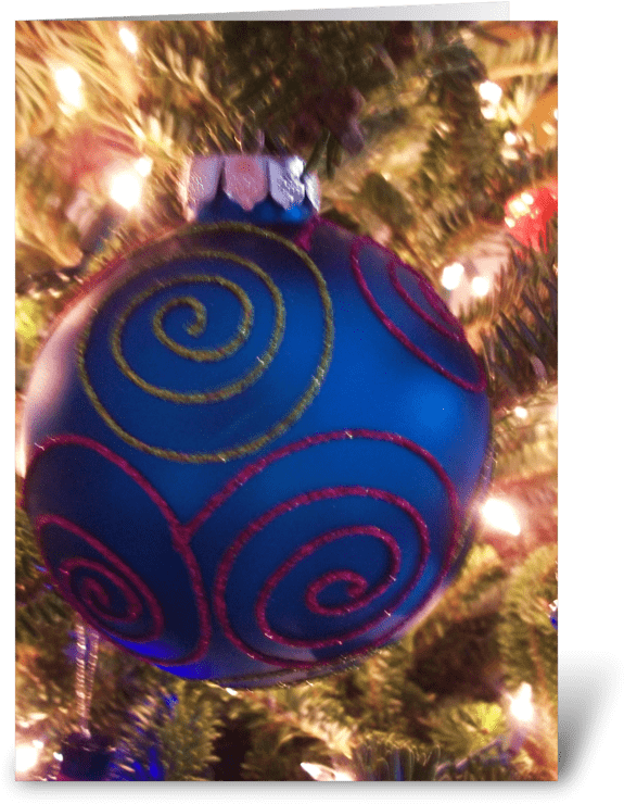 Blue Christmas Greeting Card - Christmas Ornament (700x792), Png Download