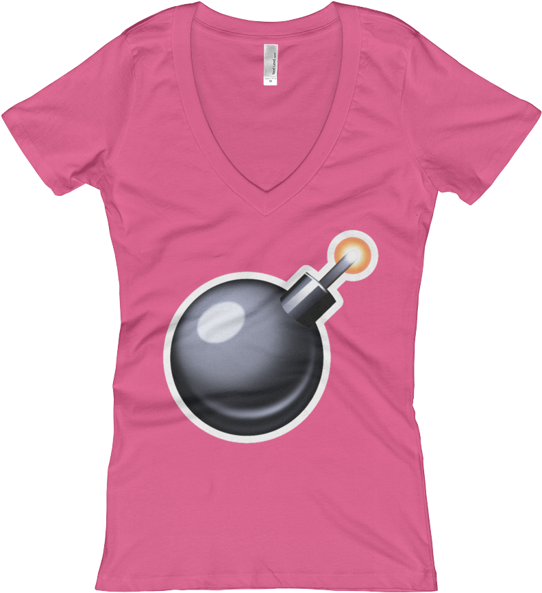 Women's Emoji V Neck - T-shirt (1000x1000), Png Download