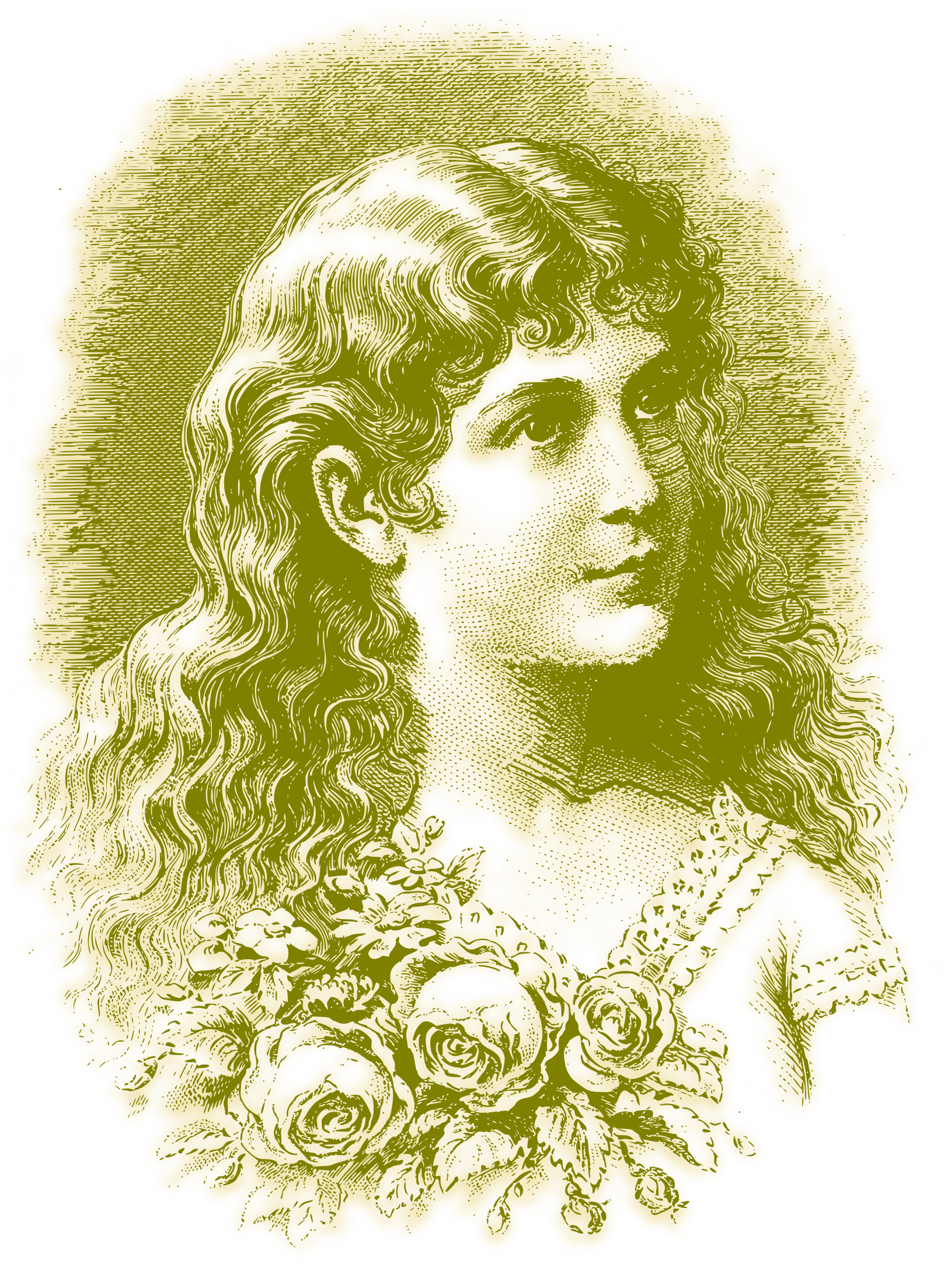 This Free Icons Png Design Of Vintage Flower Girl (1697x2400), Png Download