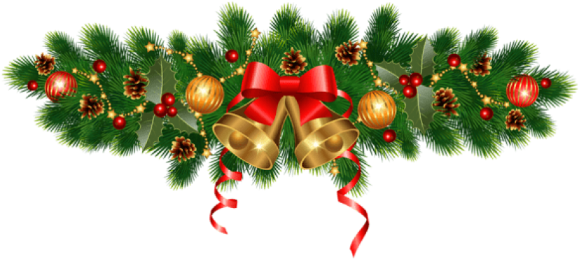 Free Png Christmas Golden Bells And Ornaments Decoration - New Year 2019 Png (850x379), Png Download