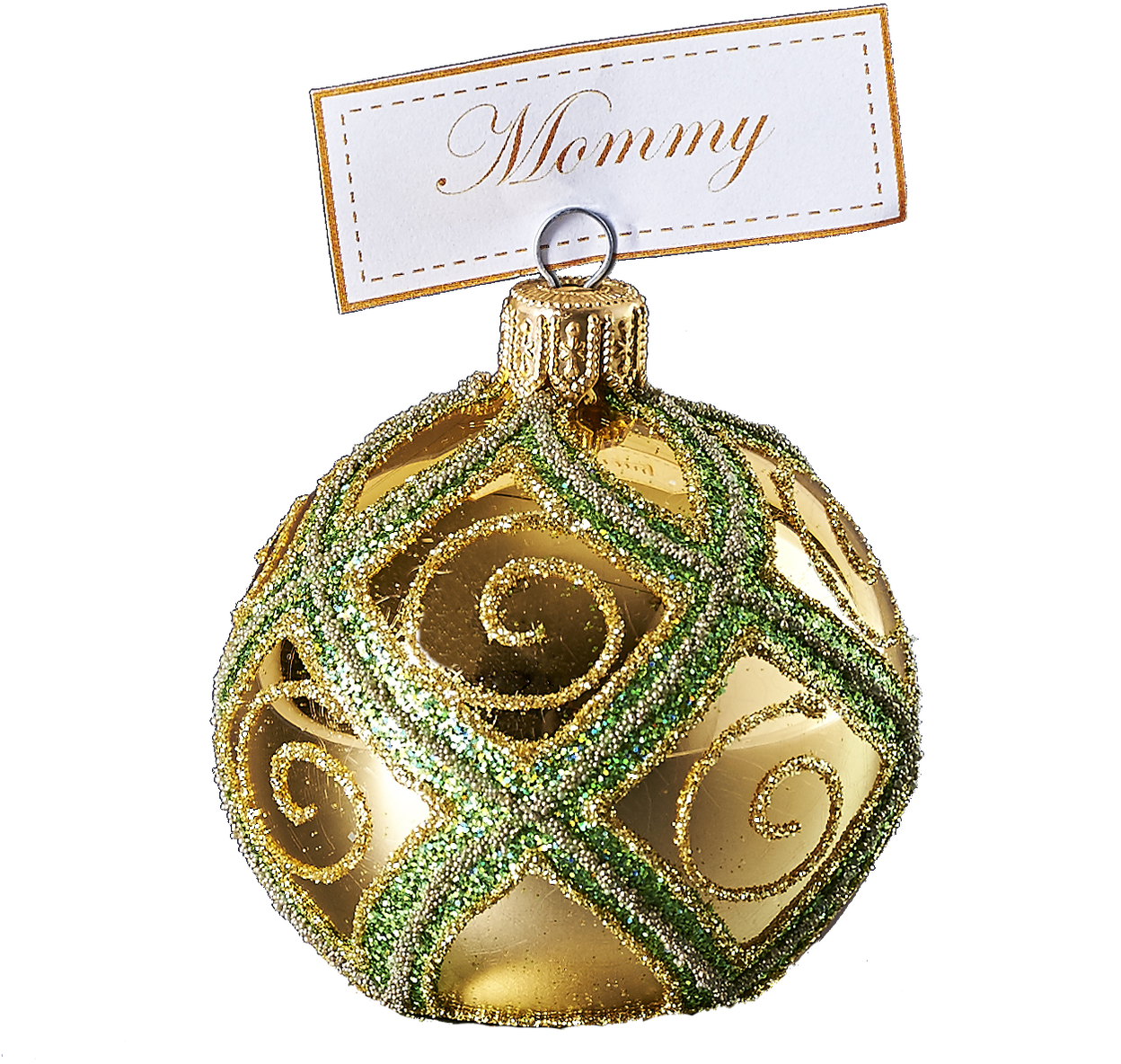 Hand Crafted Christmas Ornament Gold Cardholder With - Christmas Ornament (1280x1280), Png Download