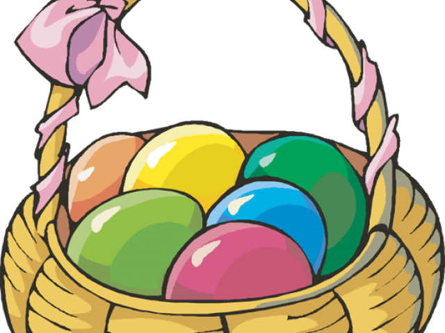 Easter Basket Bunny Clipart Png - Spring Clip Art Easter Eggs (640x480), Png Download