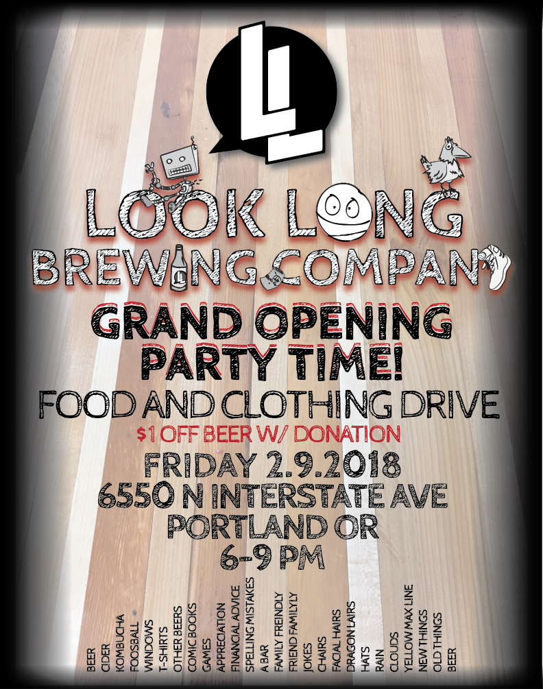 Look Long Brewing Company Grand Opening Party Time (792x1005), Png Download