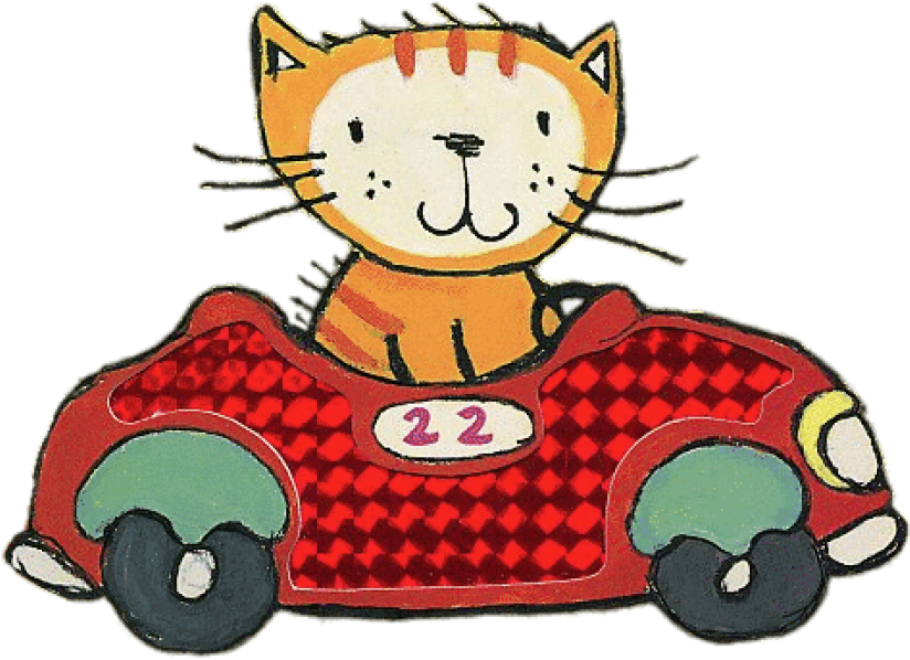 Free Png Download Poppy Cat In A Car Clipart Png Photo - Cartoon (850x636), Png Download