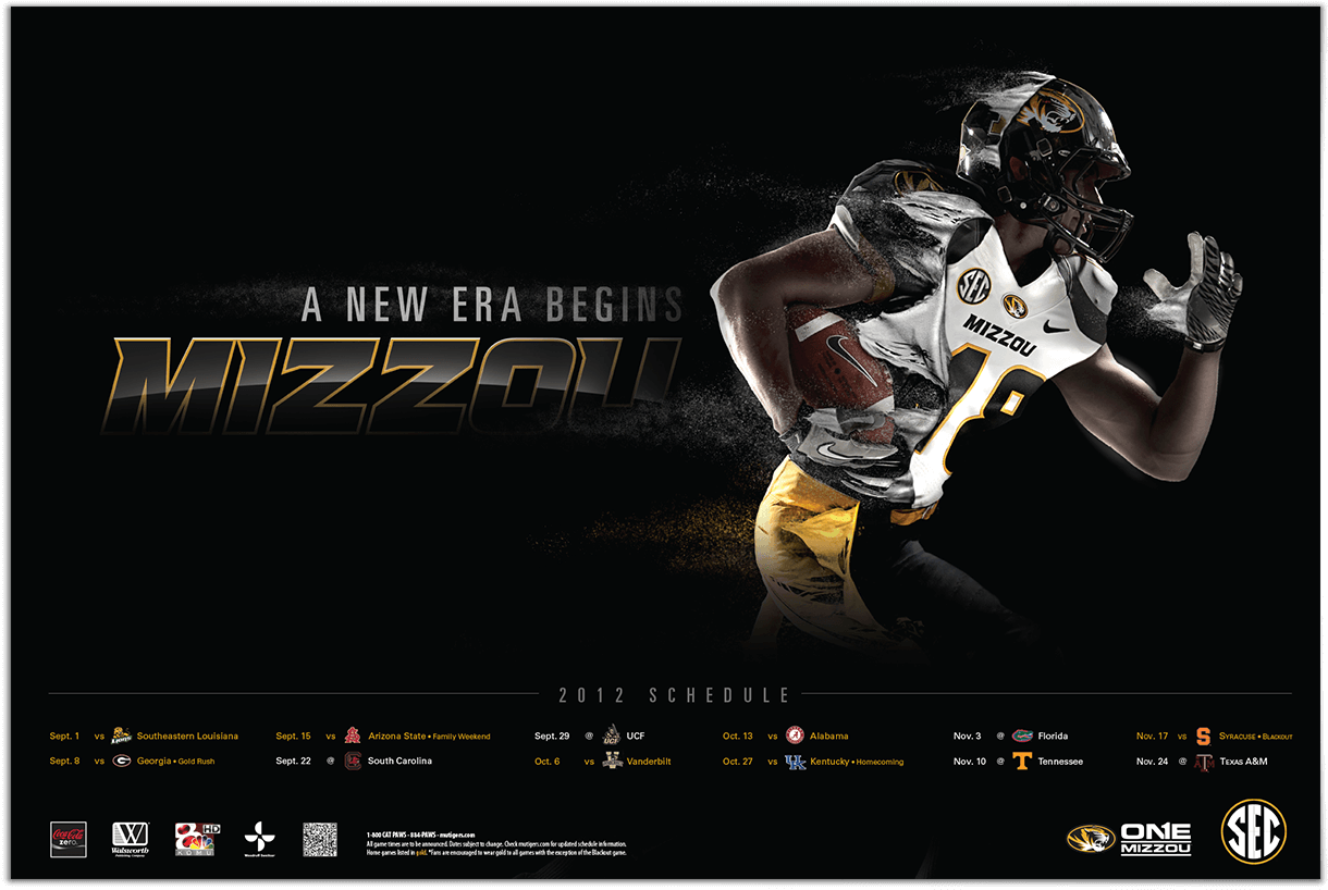 Mizzou Athletics Football Poster - Wallpaper (1600x854), Png Download