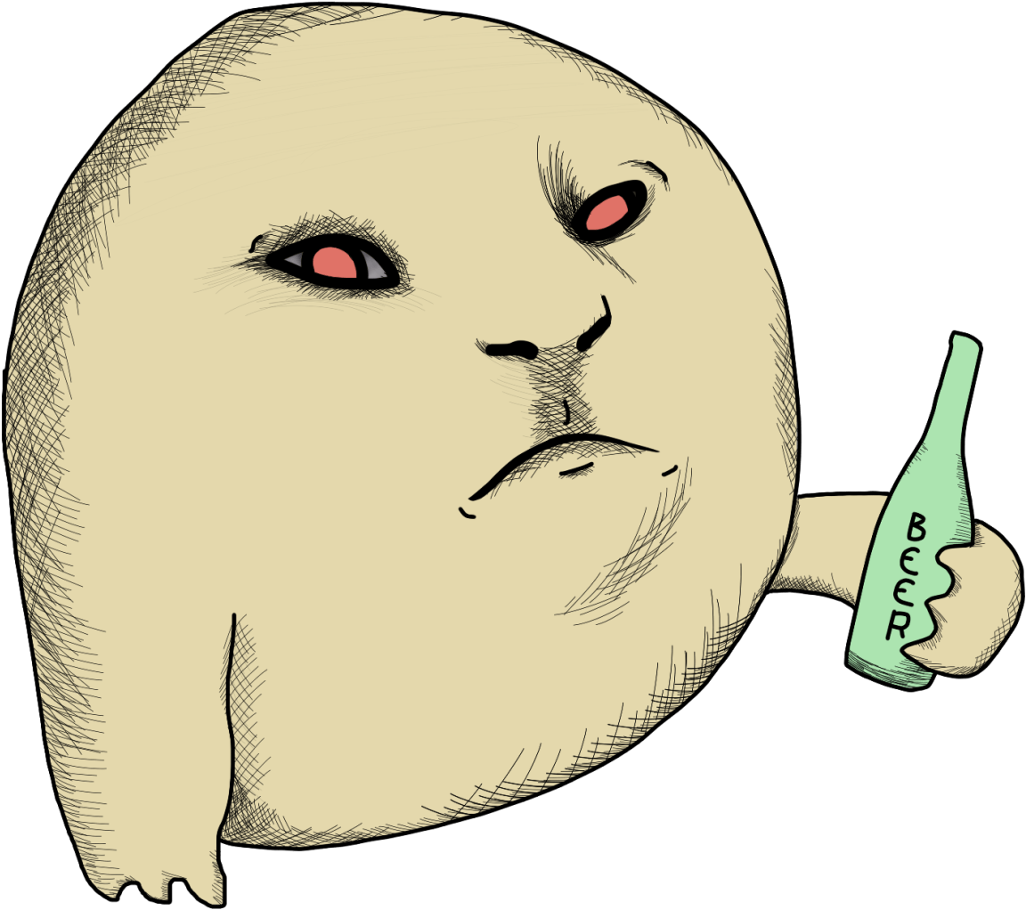 Cat With Beer - Cartoon (1280x1073), Png Download