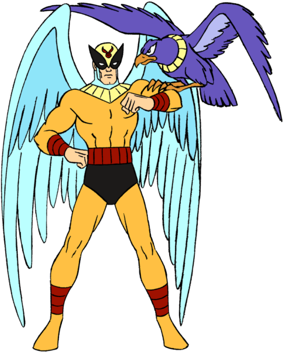Avenger Sitting On Birdman's Arm-ycw2603 - Birdman Hanna Barbera (600x730), Png Download