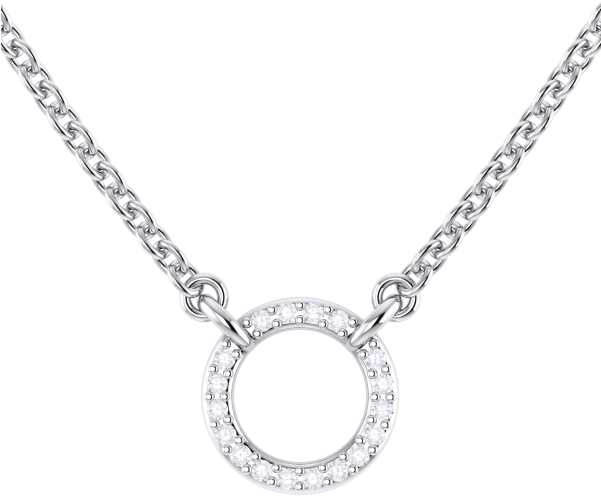 Princess Cut Diamond Necklace (600x600), Png Download