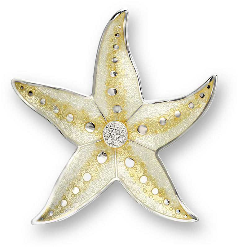 Nicole Barr Designs Sterling Silver Starfish Brooch-yellow - Starfish (800x800), Png Download