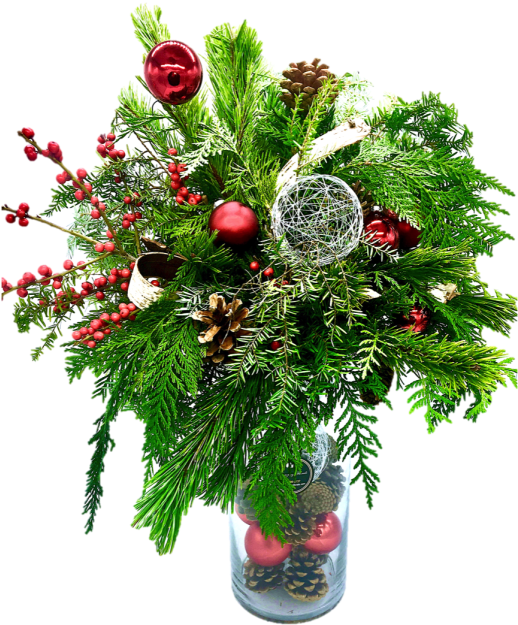 Tall Christmas Centrepiece - Christmas Ornament (600x674), Png Download