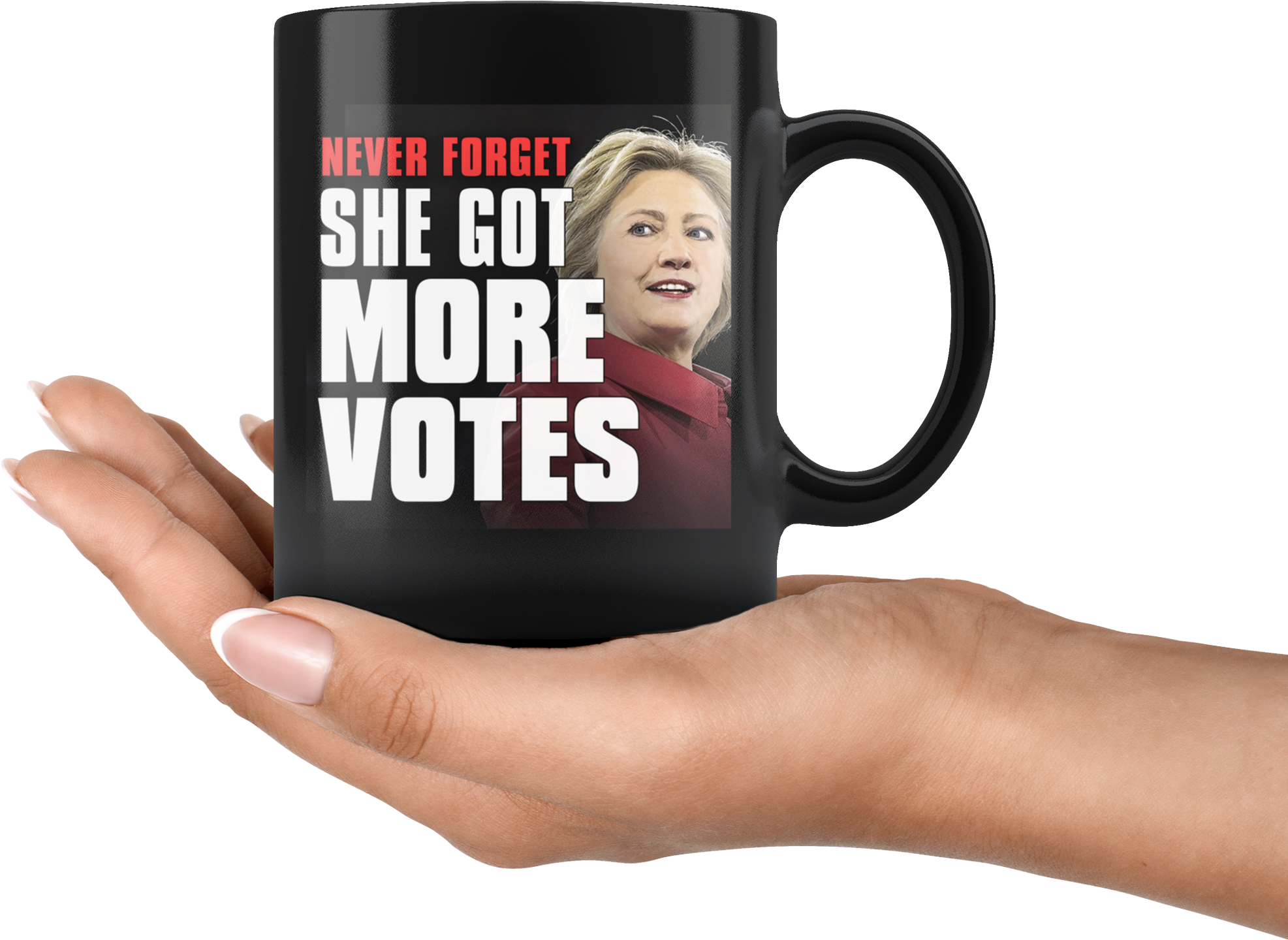 She Got More Votes Black Coffee Mug - Mug (2000x2000), Png Download