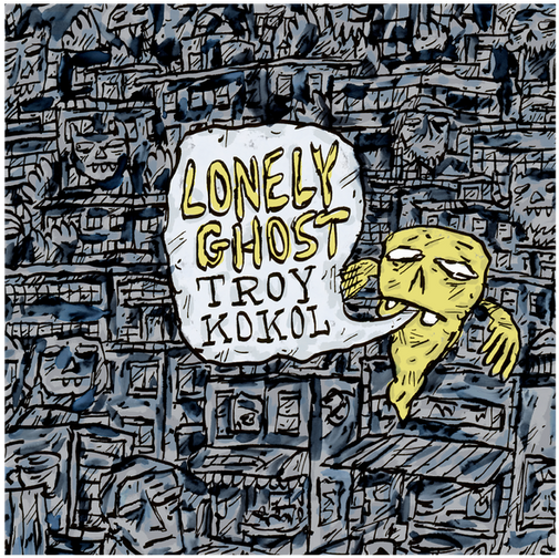 00 / Lonely Ghost - Cartoon (600x783), Png Download