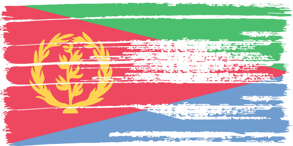 Eritrean Flag Paint 80% (1000x500), Png Download