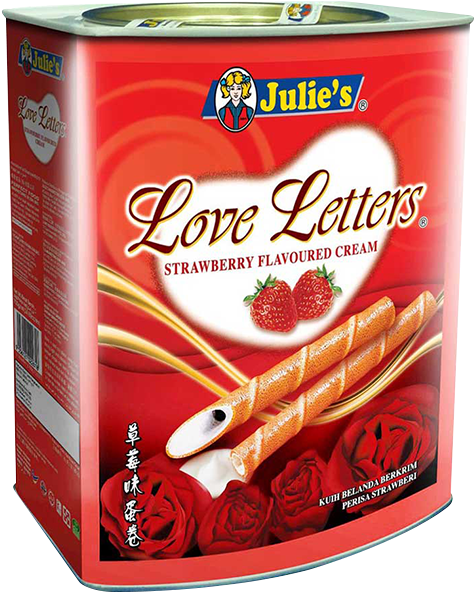 Julie S Love Letters With Strawberry Cream 700g - Julie's Love Letters Strawberry (640x640), Png Download