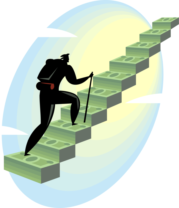 Vector Illustration Of Mountain Climber Businessman - Actuary Exam Process (602x700), Png Download